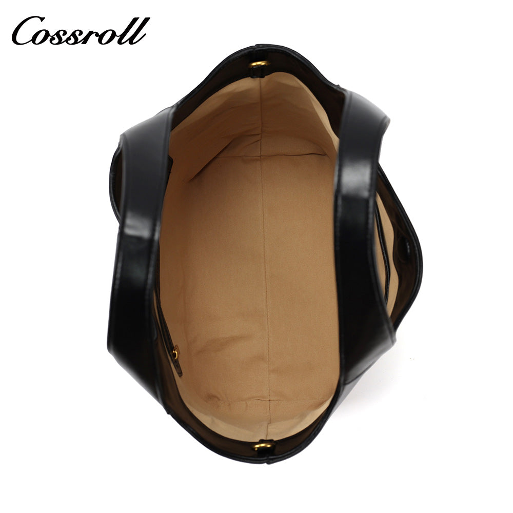 Women's Vintage Waxed Cowhide Crossbody Bag, Minimalist Large Capacity Hand & Shoulder Tote Bag
