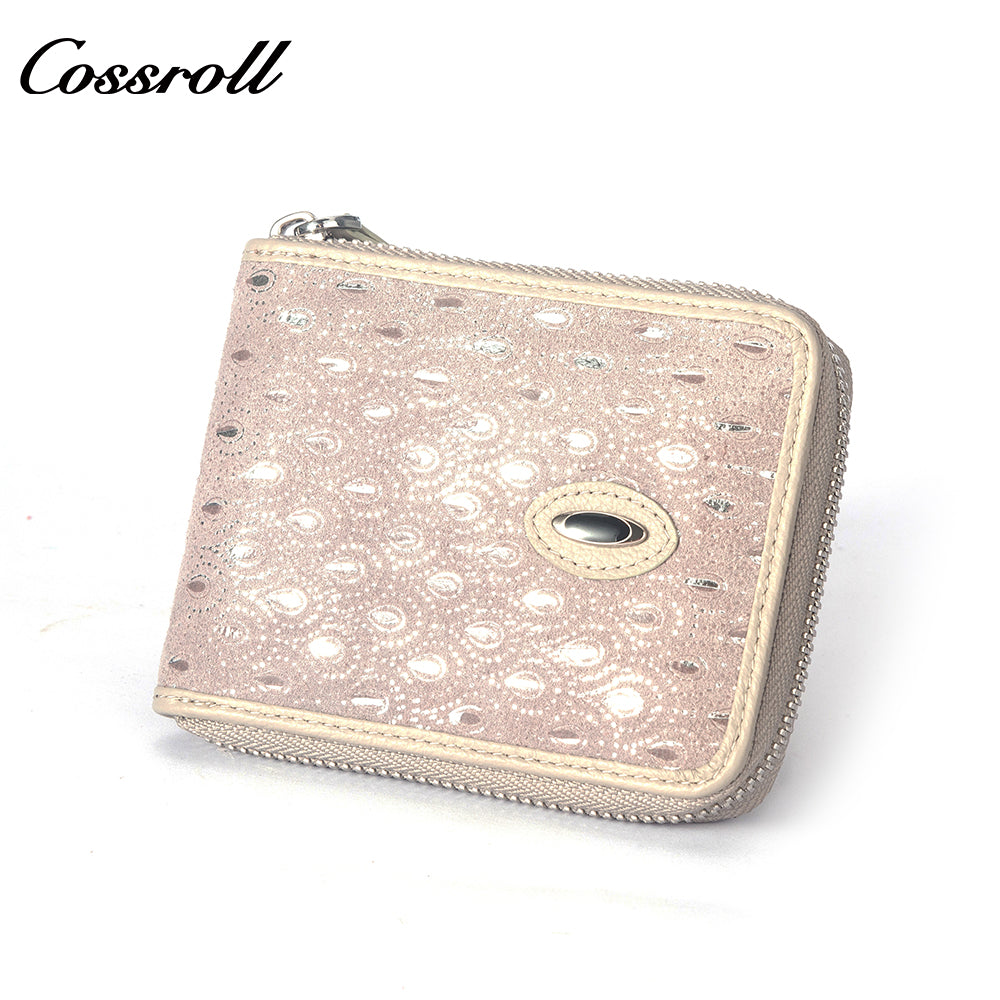 New factory custom leather money baotou layer cowhide change card bag Genuine leather holding women's purse custom