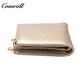 New leather wallet short first layer cowhide women's advanced sense purse small purse for women pearl pattern