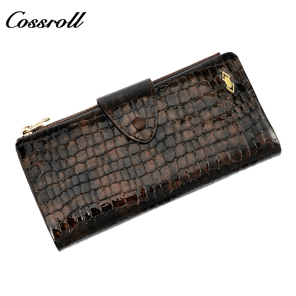 Comfortable New Design green personalised  crocodile texture Genuine Leather