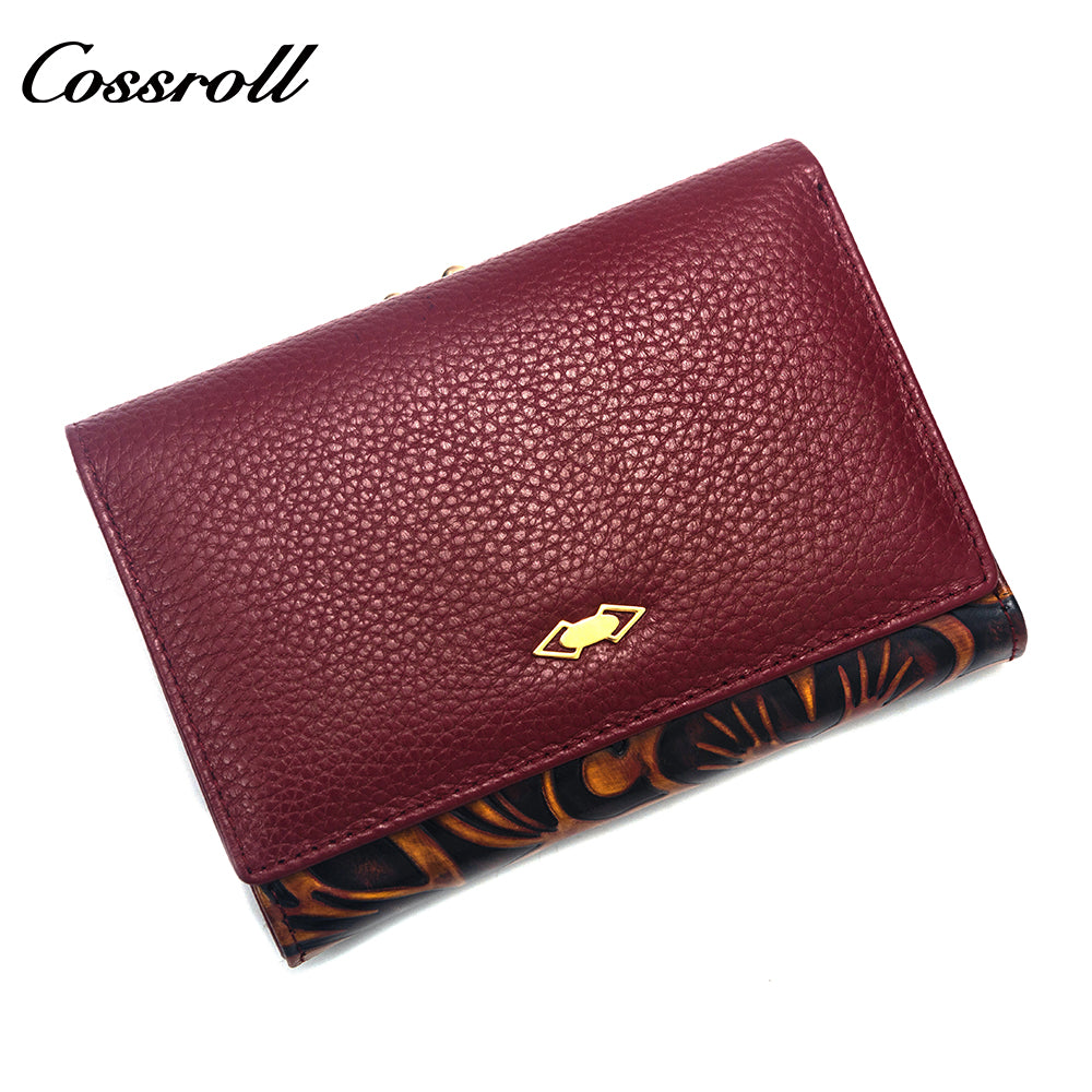 Wholesale High Quality  ladies purse  geniune leather wallet  Lychee leather