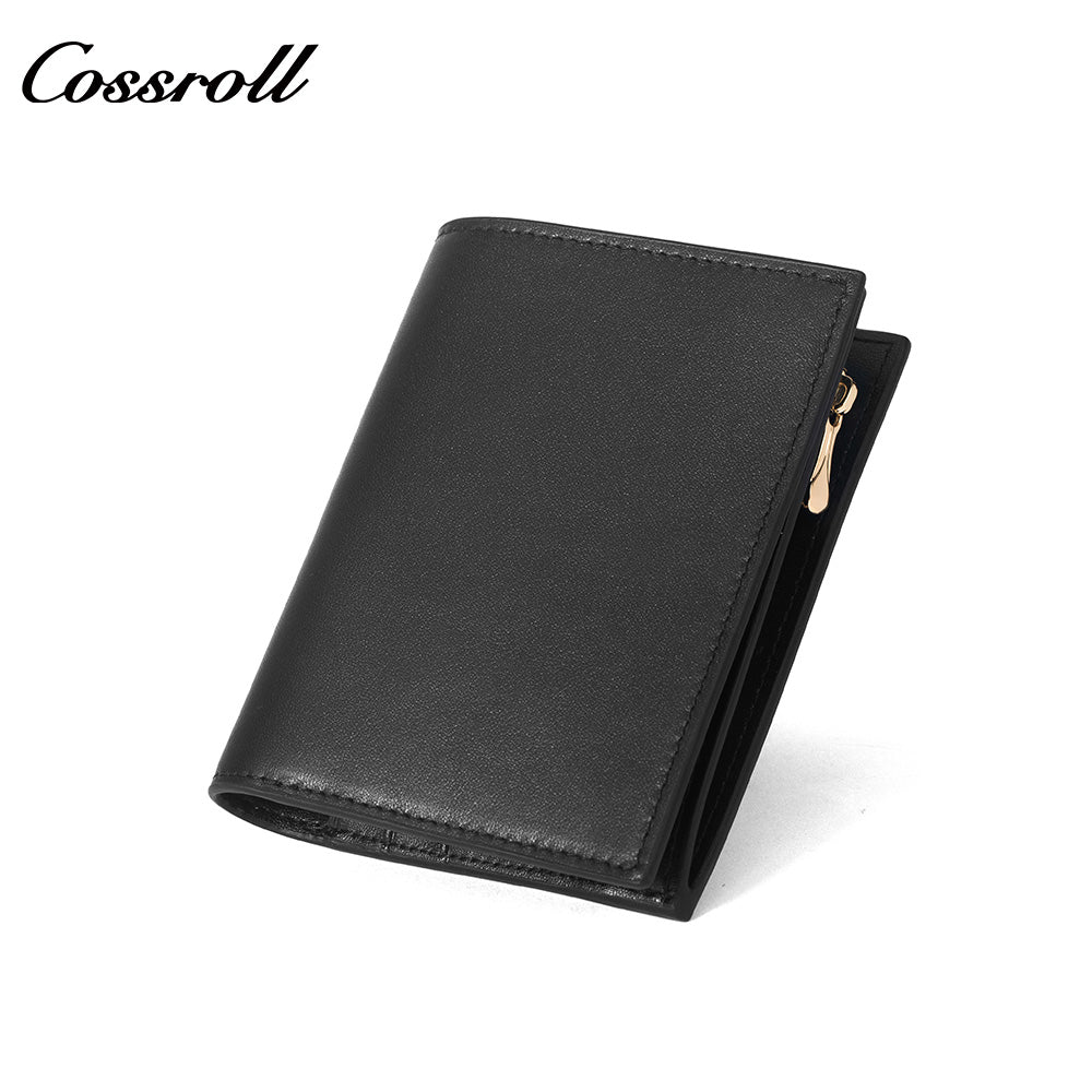 Men's Genuine Leather Bifold Short Wallet, Business Plain Cowhide Ultra Slim Multi-Slot Card Holder, Minimalist Men's Purse