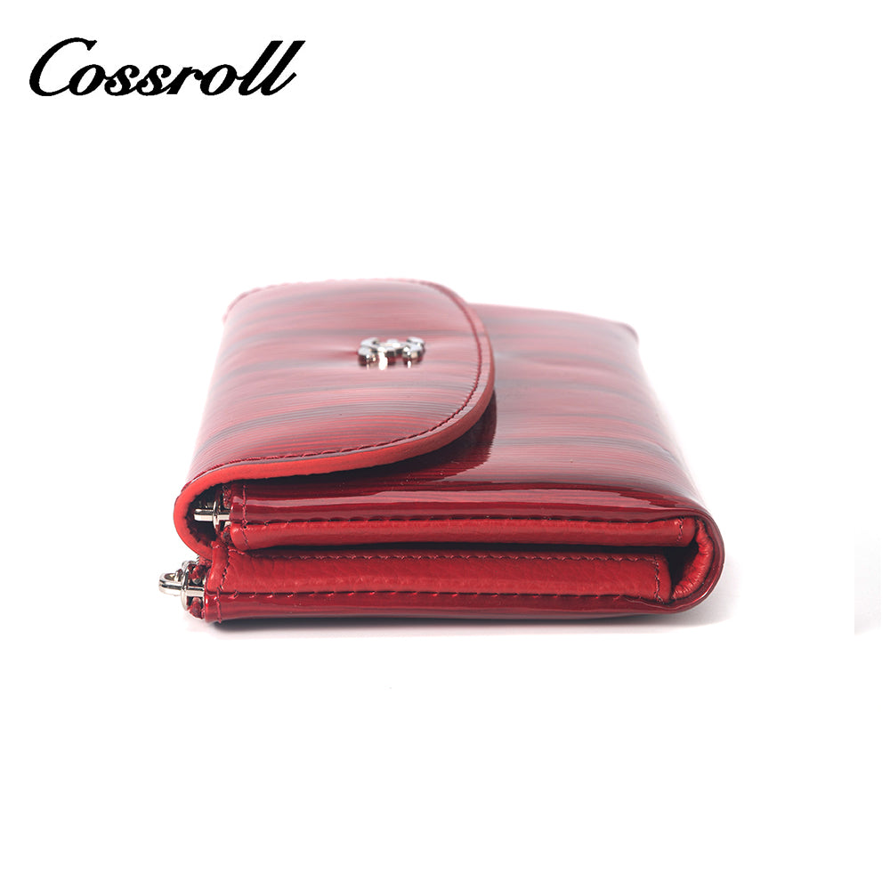 Own Brand wine red women's fine leather wallets With Strength Store