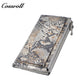 Women's Snake Skin Wallet, Fashionable Multi-Card Large Capacity Long Zipper Wallet