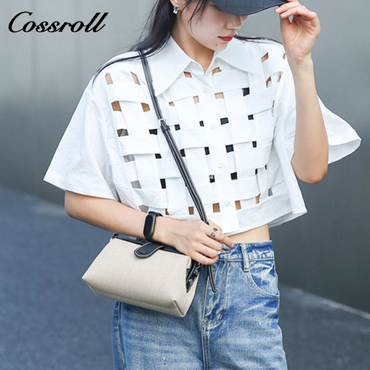 Canvas bag ins style summer leather women's bag 2024 new trend fashion hand bill of lading shoulder crossbody bag doctor bag