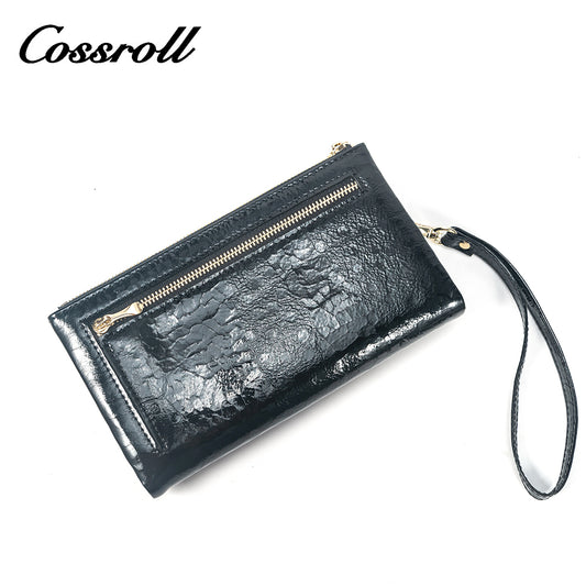 Wholesale New Design black leather zip wallet for women With Name Brand Wholesale