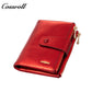 Women's Genuine Leather Wallet, European and American Style, Oiled Wax Leather, Zipper and Buckle, Fashionable Bill Purse