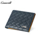 Diamond Quilted Embossed Genuine Leather Men's Wallet, Slim Business Bifold Purse with Contrast Bright Yellow Lining