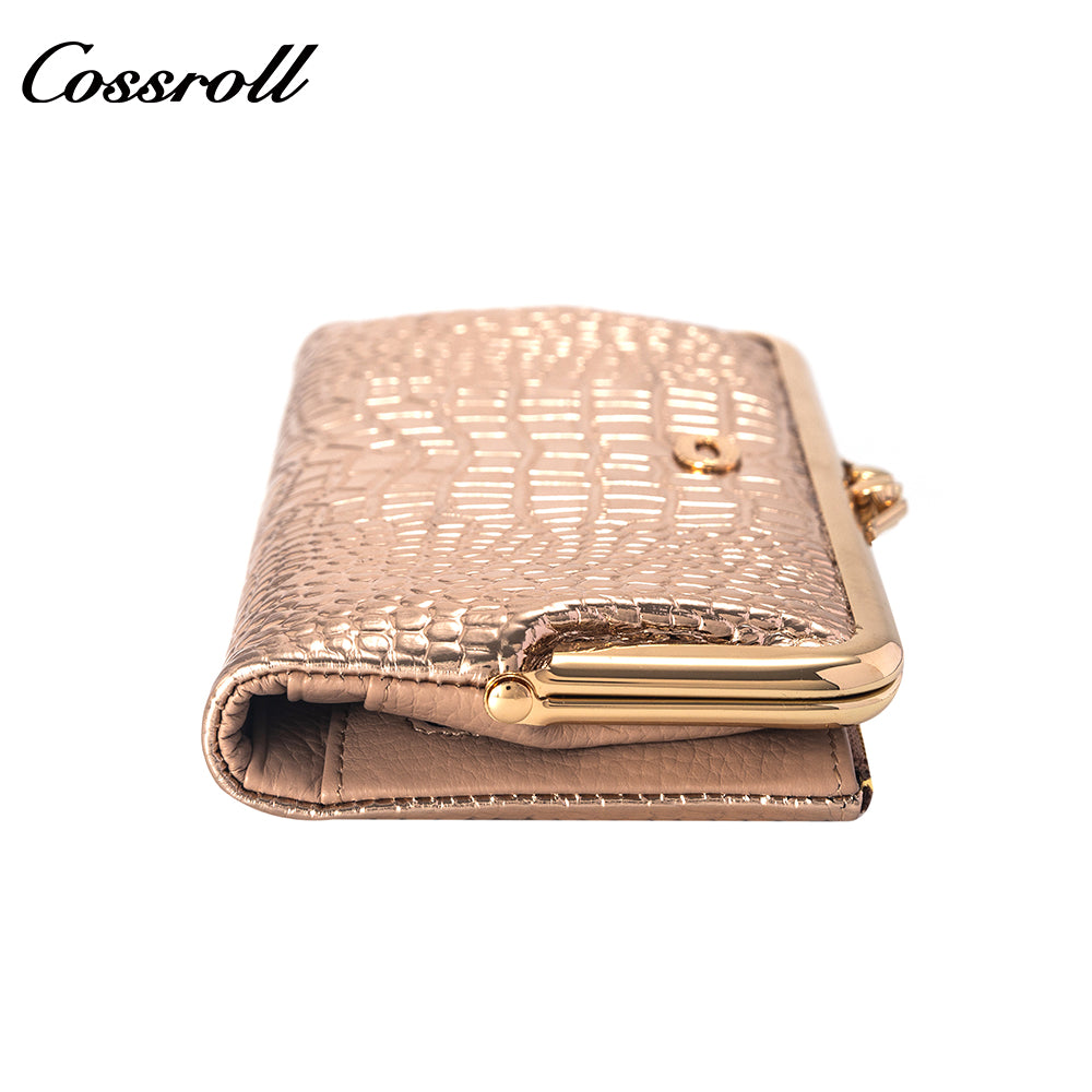 Best Selling Quality girls ladies dollar bill wallet crocodile texture Genuine Leather