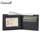 Top-grain crazy horse leather short wallet, vintage men's casual cowhide card and cash holder