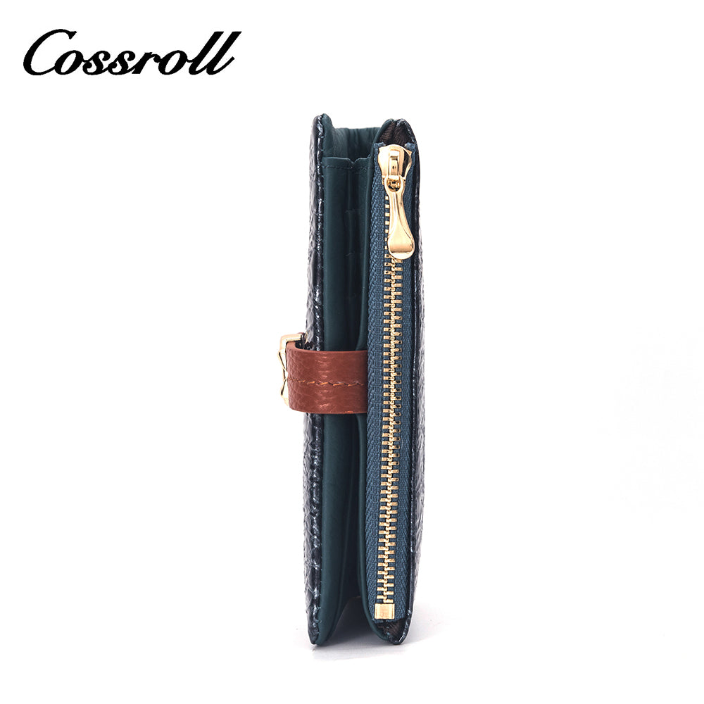 2023 Best New Products dark blue long leather wallet women With Top Selling