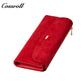 Matte Suede Magnetic Snap Long Women's Wallet with Multiple Card Slots Clutch