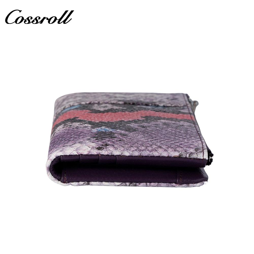 Women's wallet European and American vintage single zipper wallet snake print fashion large capacity card case