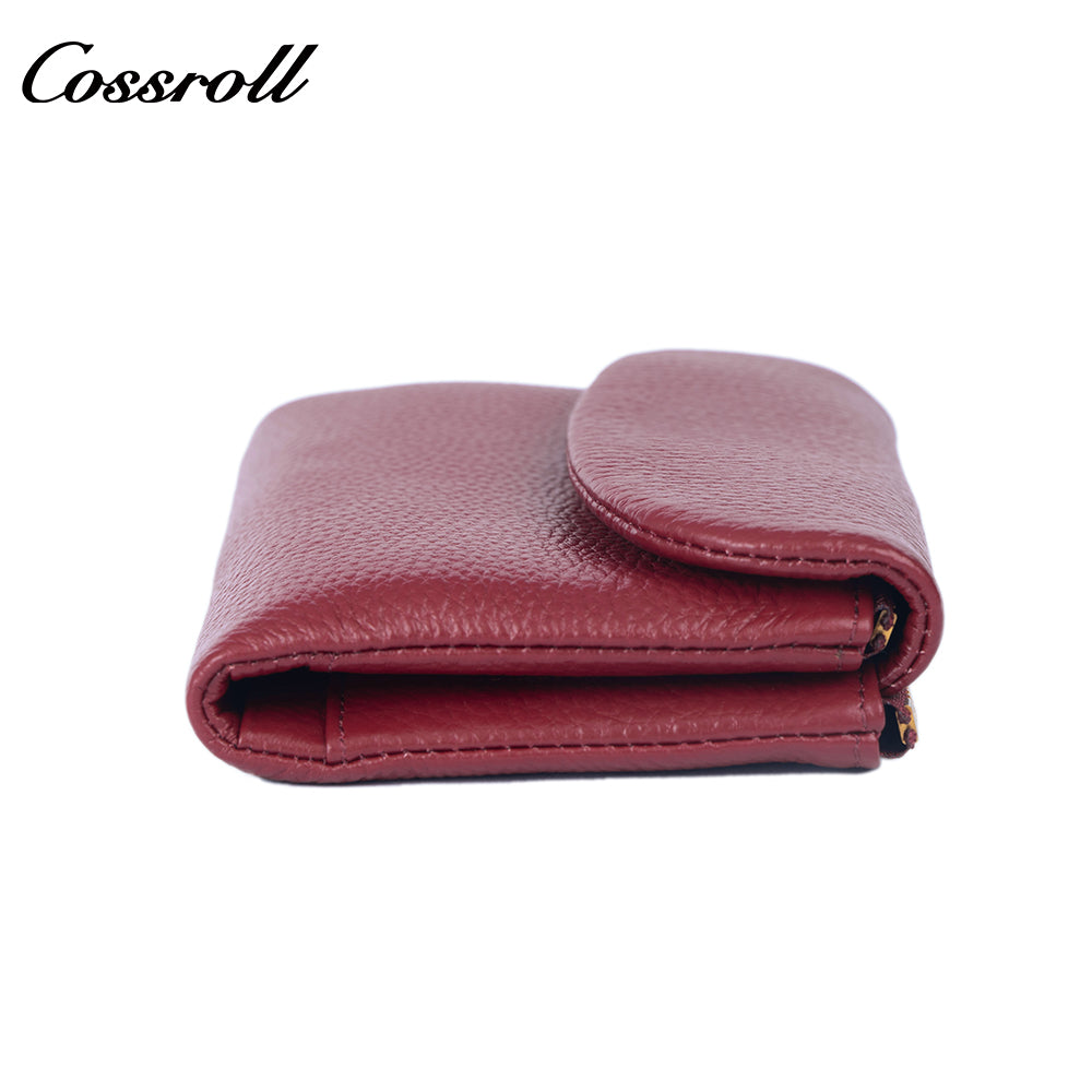 Genuine Leather Fashionable High-End Short Women's Wallet, Top Layer Soft Cowhide, Large Capacity