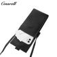 Grain Leather Phone Crossbody Bag, 2-in-1 Cowhide Purse with Zipper Cash & Card Slots