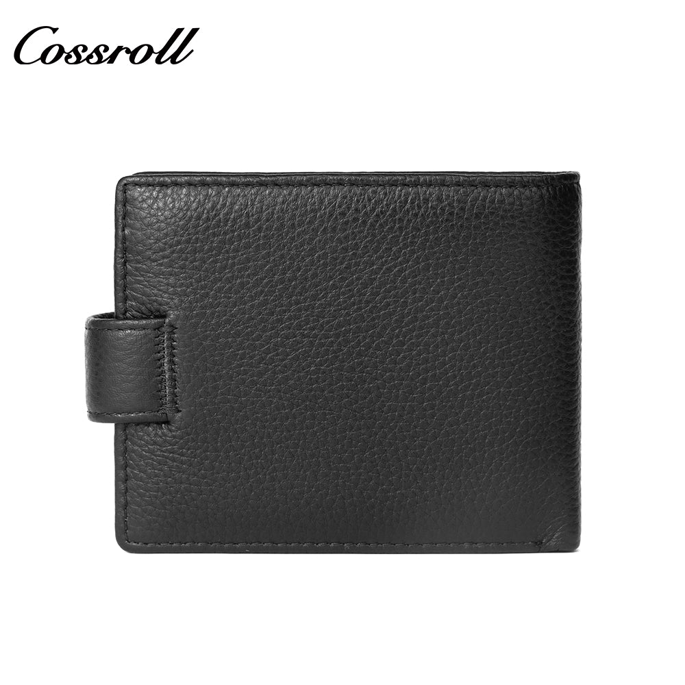 New men's genuine leather wallet, business ultra-thin, large capacity with card slots and bill compartment, factory customized