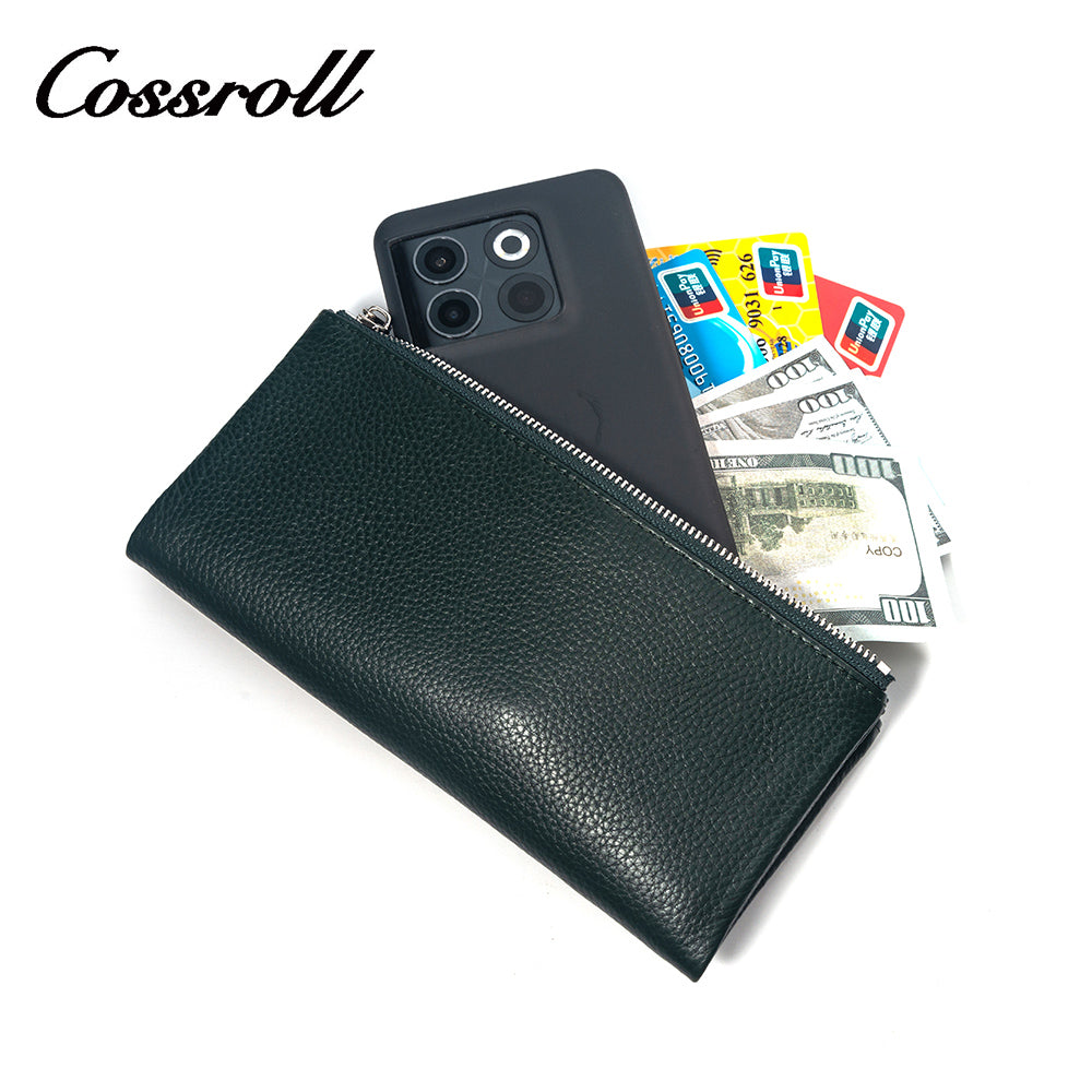 Classic Multicolor Europe Best Selling Long Ladies Genuine Leather Lychee Wallet