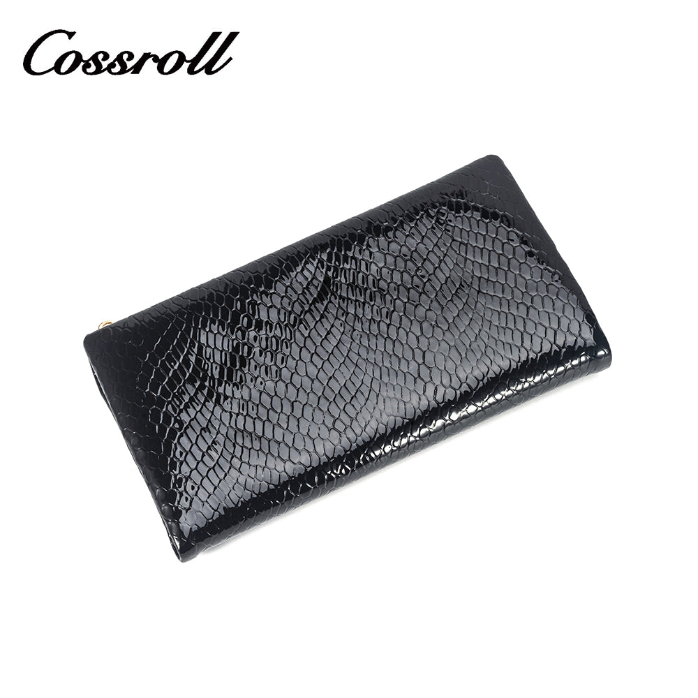 Snake Print Black Women's Genuine Leather Wallet