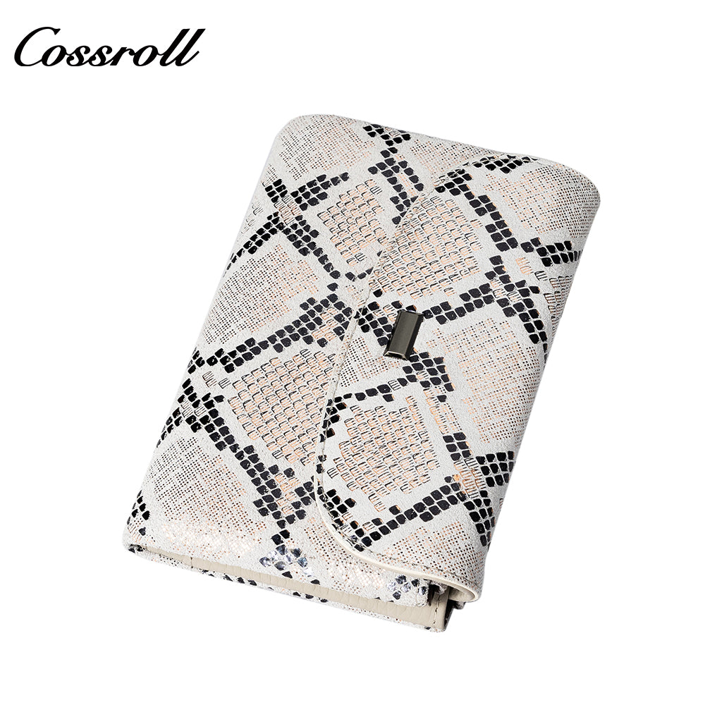 Manufacturers customized cross-border serpentine leather purse women's long cowhide women's purse multi-layer multi-card large capacity