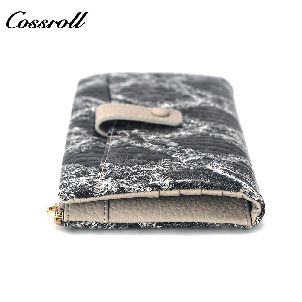 2023 New Design leather fasion slim wallet custom logo   crocodile texture Genuine Leather