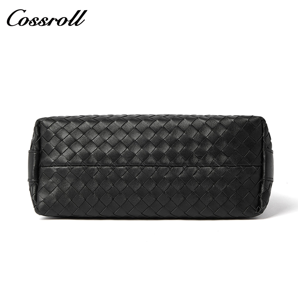 2024 new niche fashion diamond check hand carrying dumpling bag single shoulder crossbody bag leather women bag sheep Woven leather bag