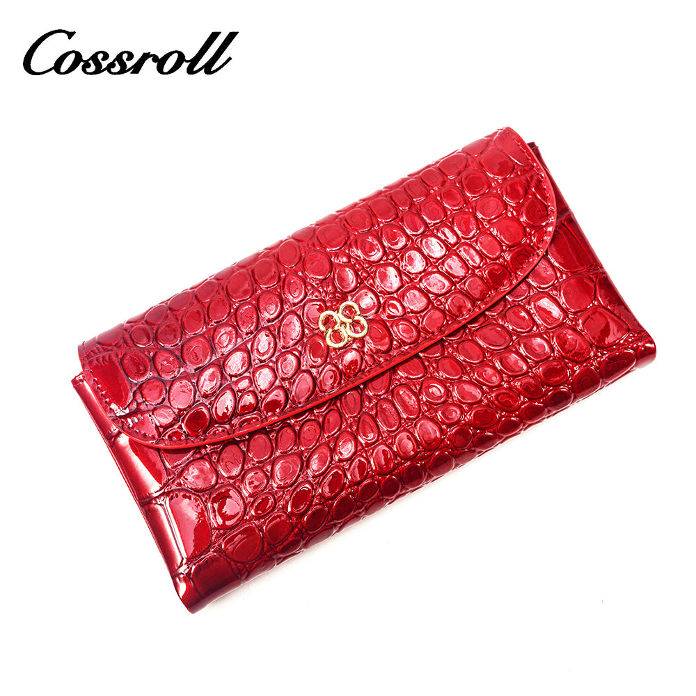 Most Popular red leather zip wallet for women With Best Brand