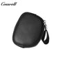 Genuine Leather Wallet for Women, Mini Zip Key Holder, Pebbled Grain Shell-Shaped Bag
