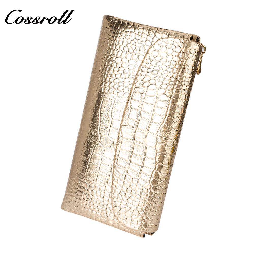 Factory Directly Supply Wallets for women  crocodile texture patent leather