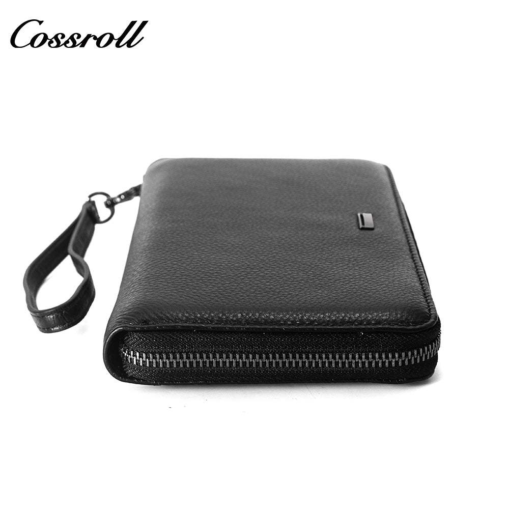 New Genuine Leather Men's Wallet Long Zipper Large Capacity Clutch Cowhide Clutch Bag Wallet Best Selling