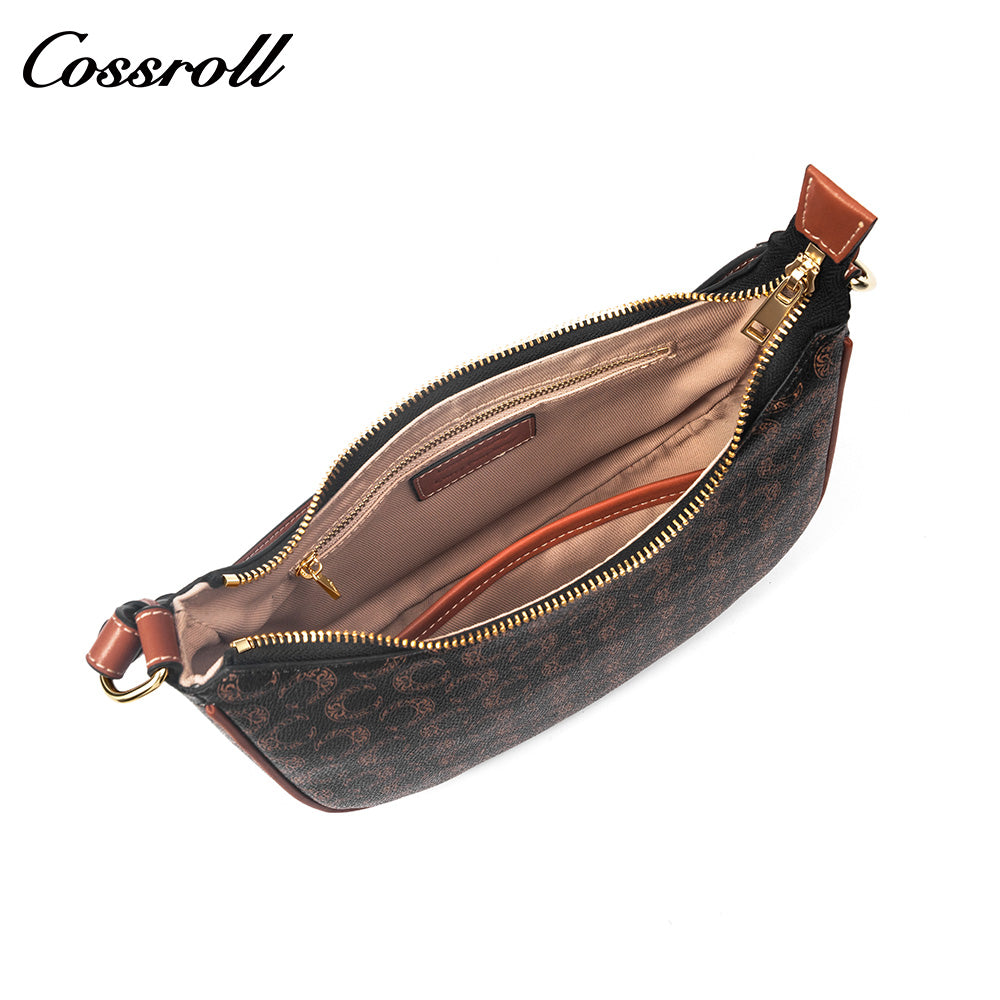 Vintage Monogram Underarm Bag for Women, C Pattern Print, Adjustable Strap, Shoulder & Crossbody Bag, Versatile Daily Commute Purse