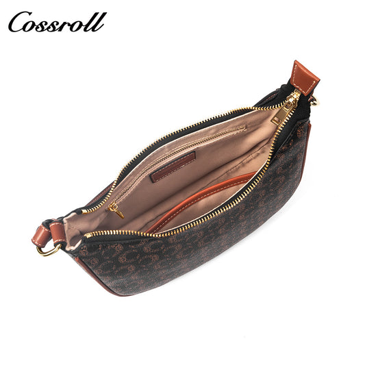 Vintage Monogram Underarm Bag for Women, C Pattern Print, Adjustable Strap, Shoulder & Crossbody Bag, Versatile Daily Commute Purse