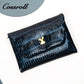 Women's short waxed leather wallet