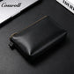 Genuine Leather Zipper Clutch, Minimalist Cowhide Pouch for Phone, Coins & Small Items