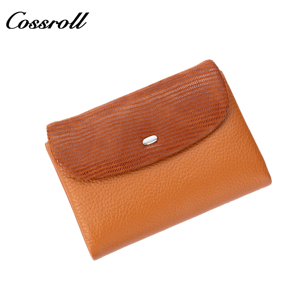 Women's Genuine Leather Coin Purse, Two-Tone Splicing, Multifunctional Card Holder