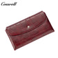 Genuine leather wallet, tri-fold, fashionable soft cowhide clutch, large-capacity women's wallet