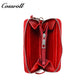 Women's Litchi Grain Cowhide Coin & Card Wallet, Chevron Quilted Wrist Clutch, Multi-functional Card & Coin Storage Pouch