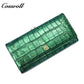 Europe and the United States three fold crocodile leather wallet women's long money clip multi-card wallet manufacturers customized