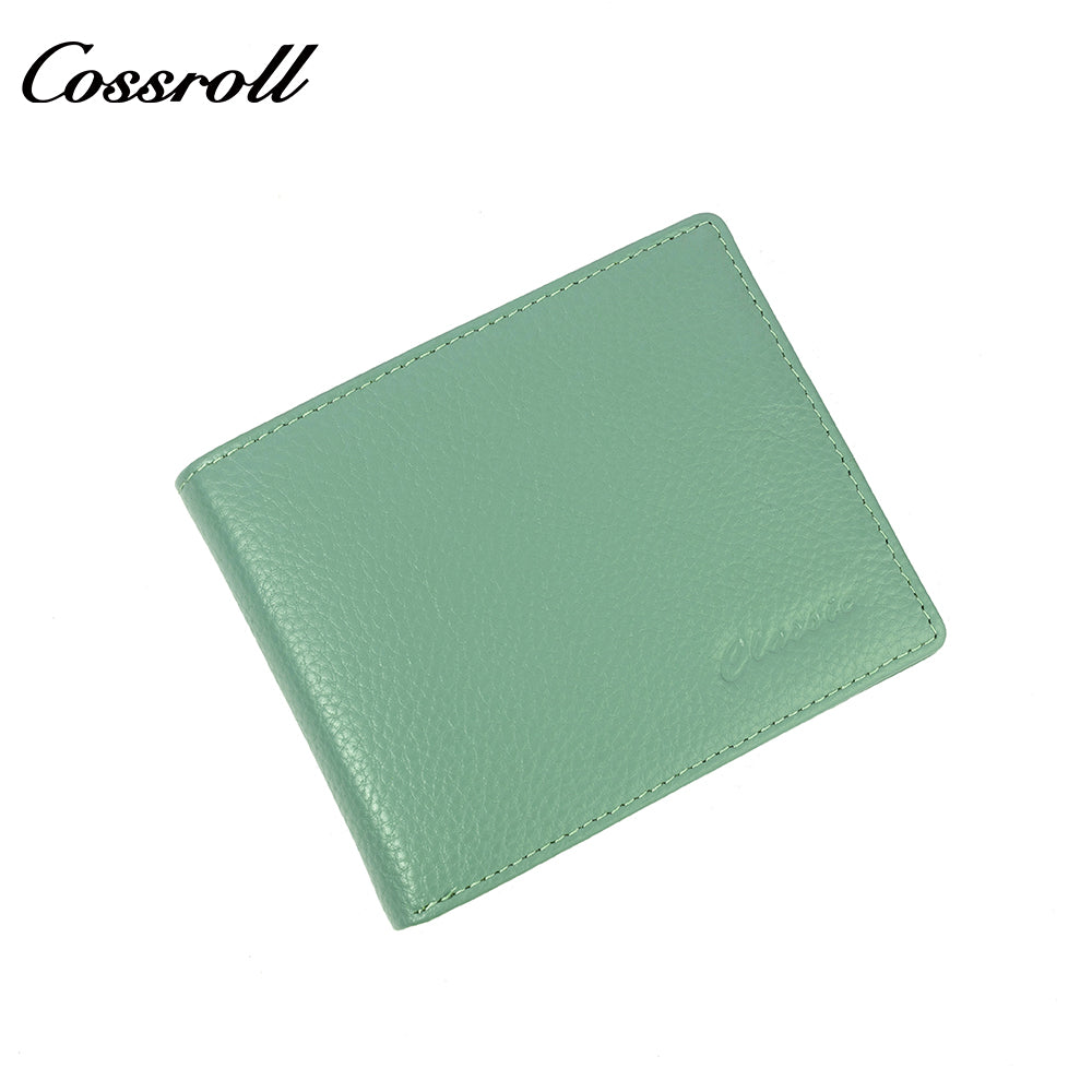 Factory custom short simple leather purse for women cowhide coin bag for women purse money clip