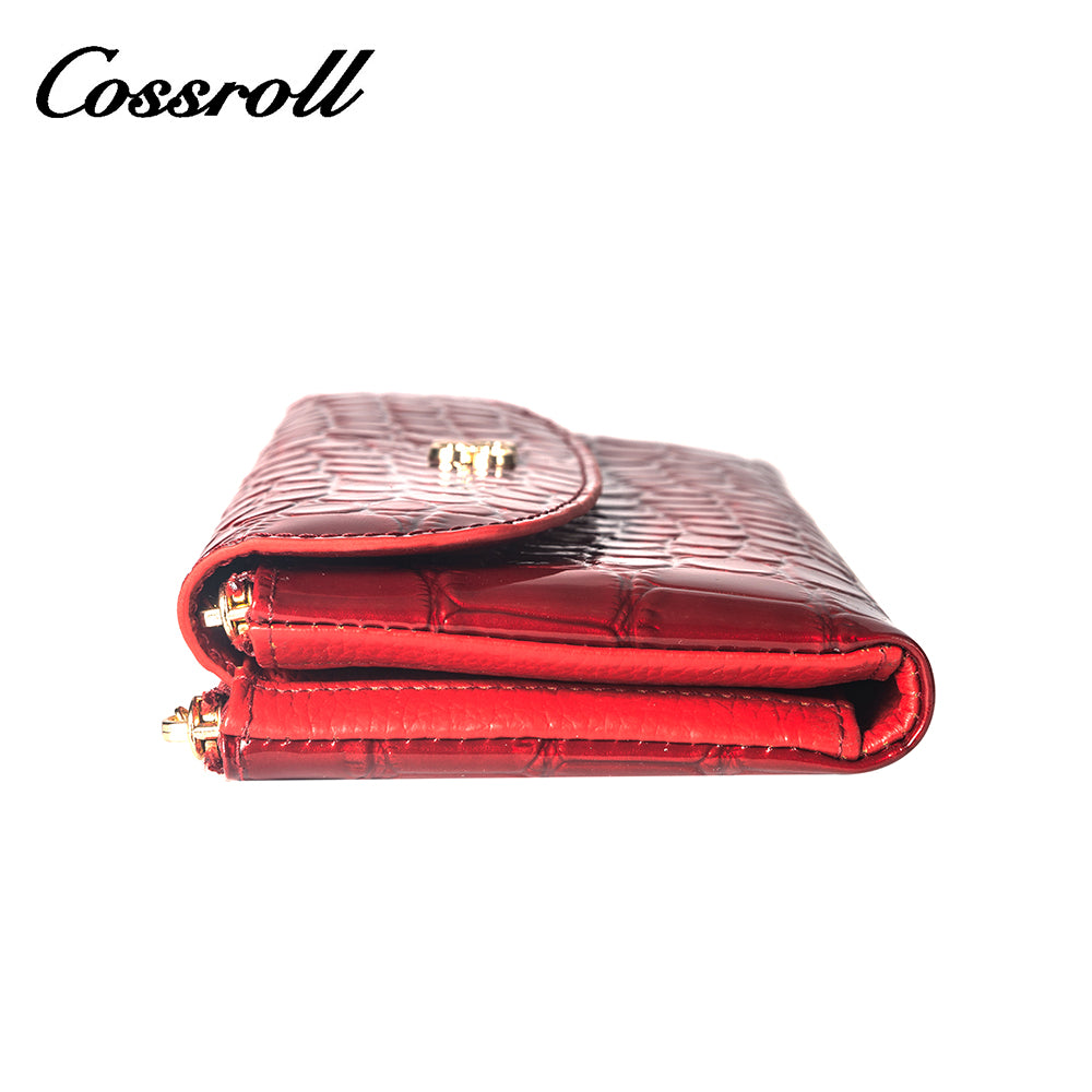 Most Popular red leather zip wallet for women With Best Brand