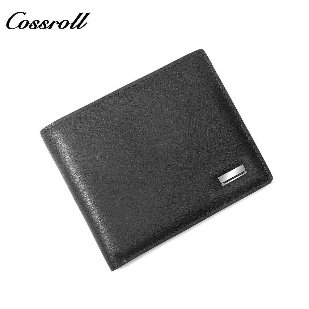 Men's Genuine Leather Bifold Wallet, Slim Business Daily Purse with Multiple Card Slots