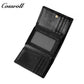 Genuine Leather Wallet Men's Head Layer Cowhide Black Trifold Wallet with Coin Position
