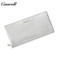 Women's genuine leather wallet, glossy leather, large-capacity double-layer stylish zippered bill wallet