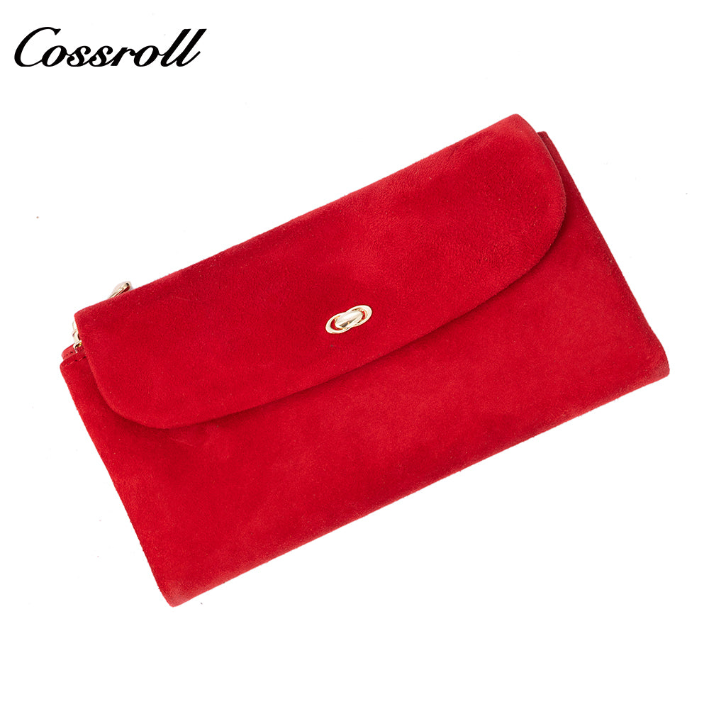 Women's Short Wallet with Multiple Card Slots, Coin Purse, Suede Surface, Magnetic Snap Closure