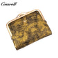 2024 new short serpentine leather wallet multi-function folding wallet card bag women