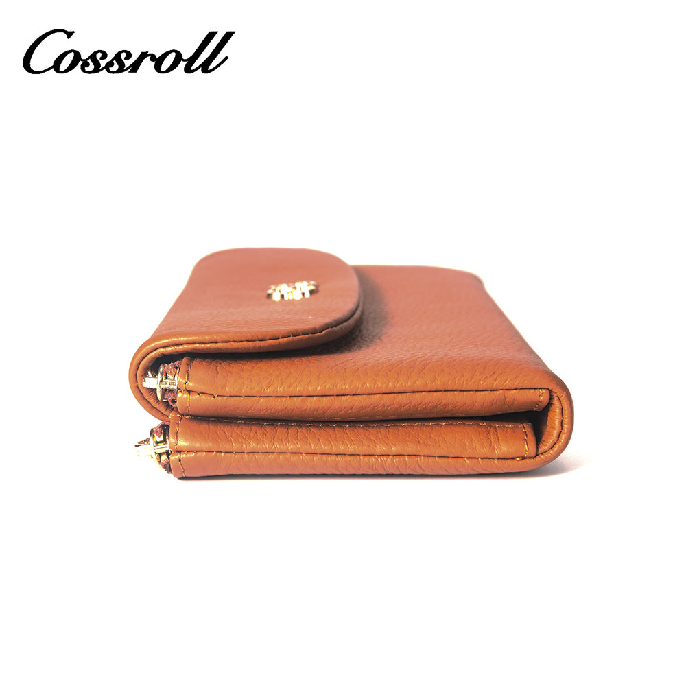 Cheap Wholesale orange yellow nice leather wallets for women With High Quality Custom