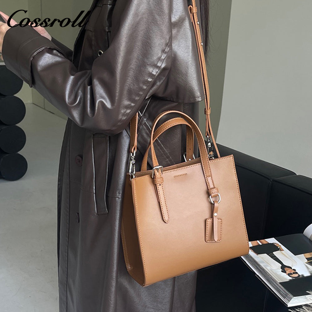 Leather women's bag 2024 new handbag large capacity advanced sense of fashion single shoulder crossbody Tote bag