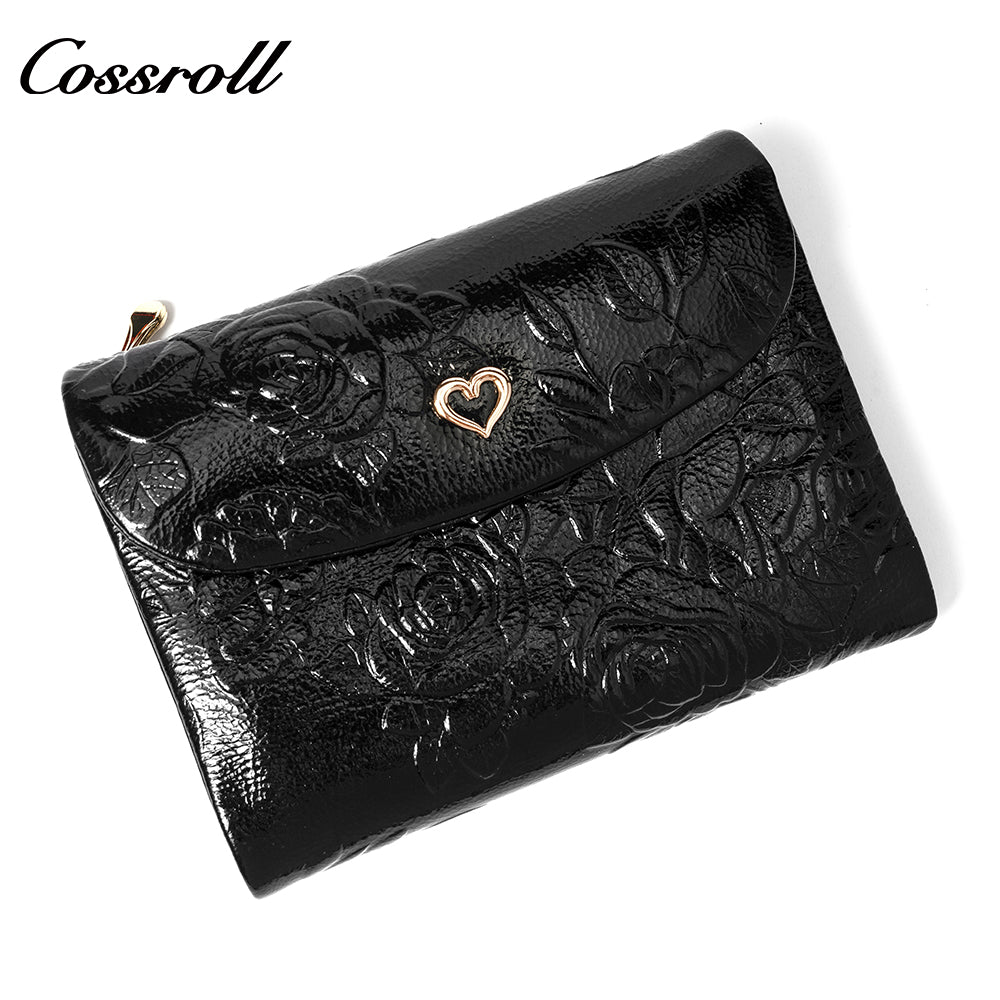 Manufacturers custom cowhide embossed women's purse large capacity European and American leather vintage money clip