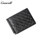 Men's Diamond Quilted Genuine Leather Money Clip Wallet, Ultra Slim Bifold Multi-Slot ID & Card Holder