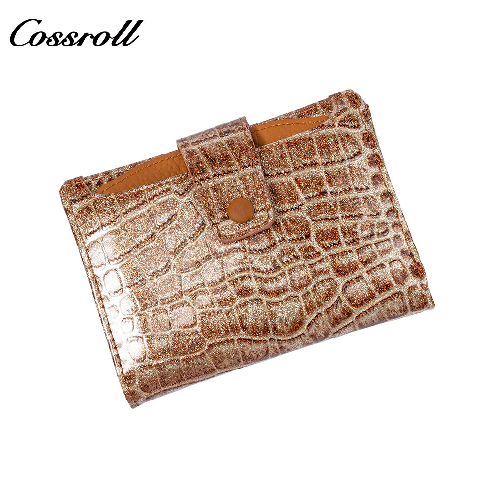 2024 new fashion crocodile purse women's large capacity buckle small purse purse card bag