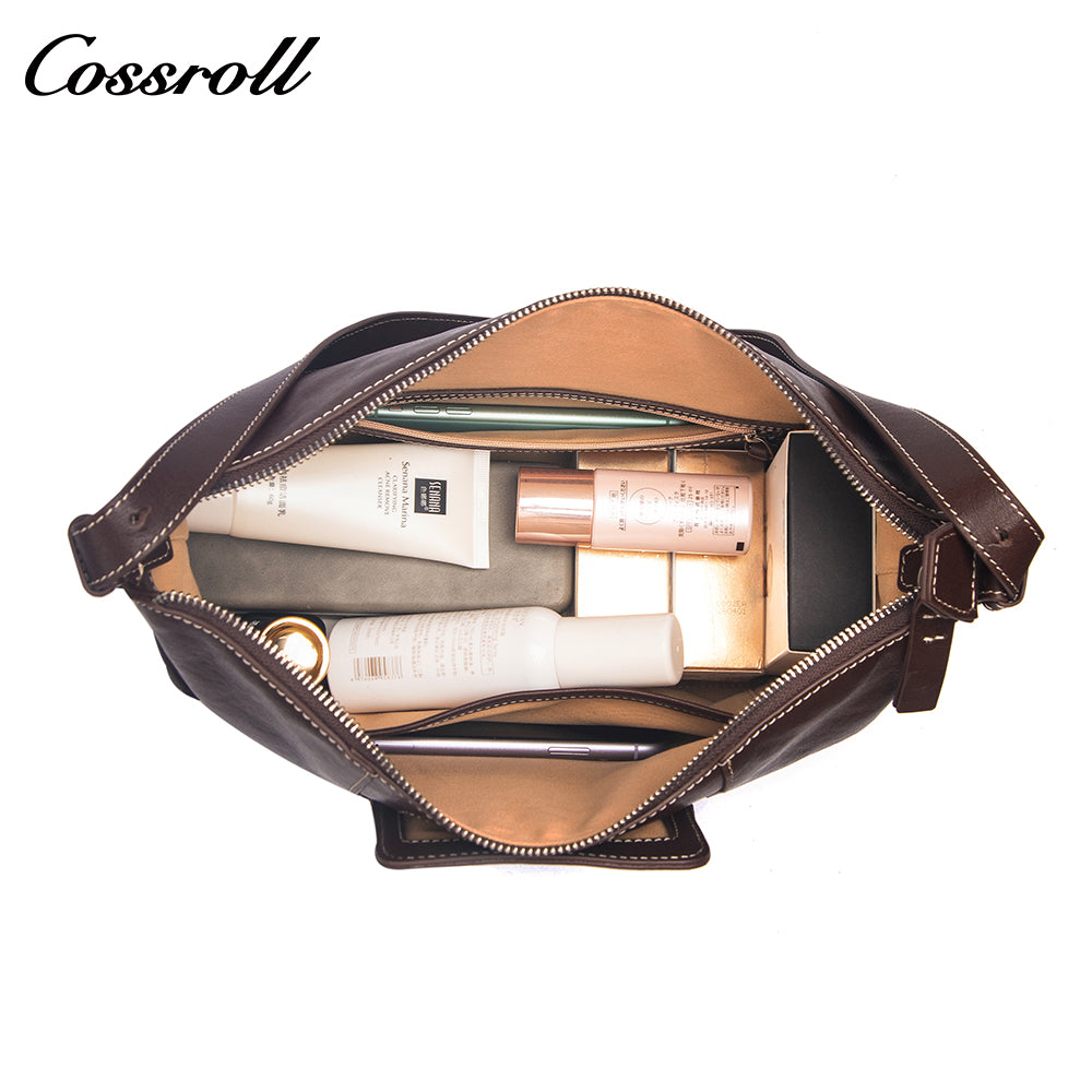 Genuine Leather Hobo Shoulder Bag for Women, Vintage Soft Leather Large Capacity Commuter Bag, Convertible Crossbody & Shoulder Bag